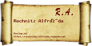 Rechnitz Alfréda névjegykártya